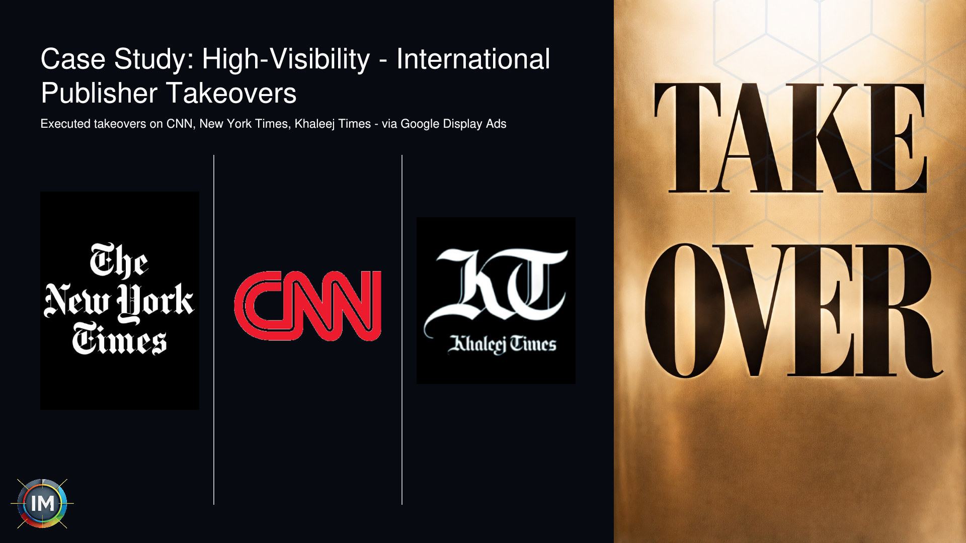Premium publisher takeovers presentation visual