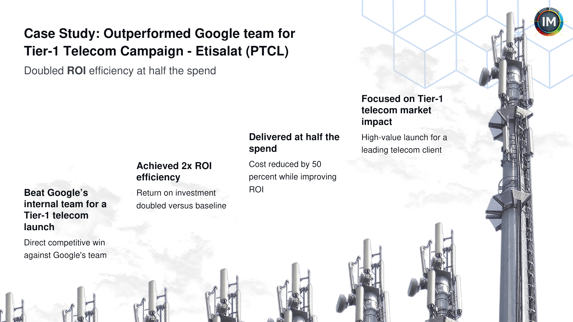 Outperformed a platform specialist team presentation visual